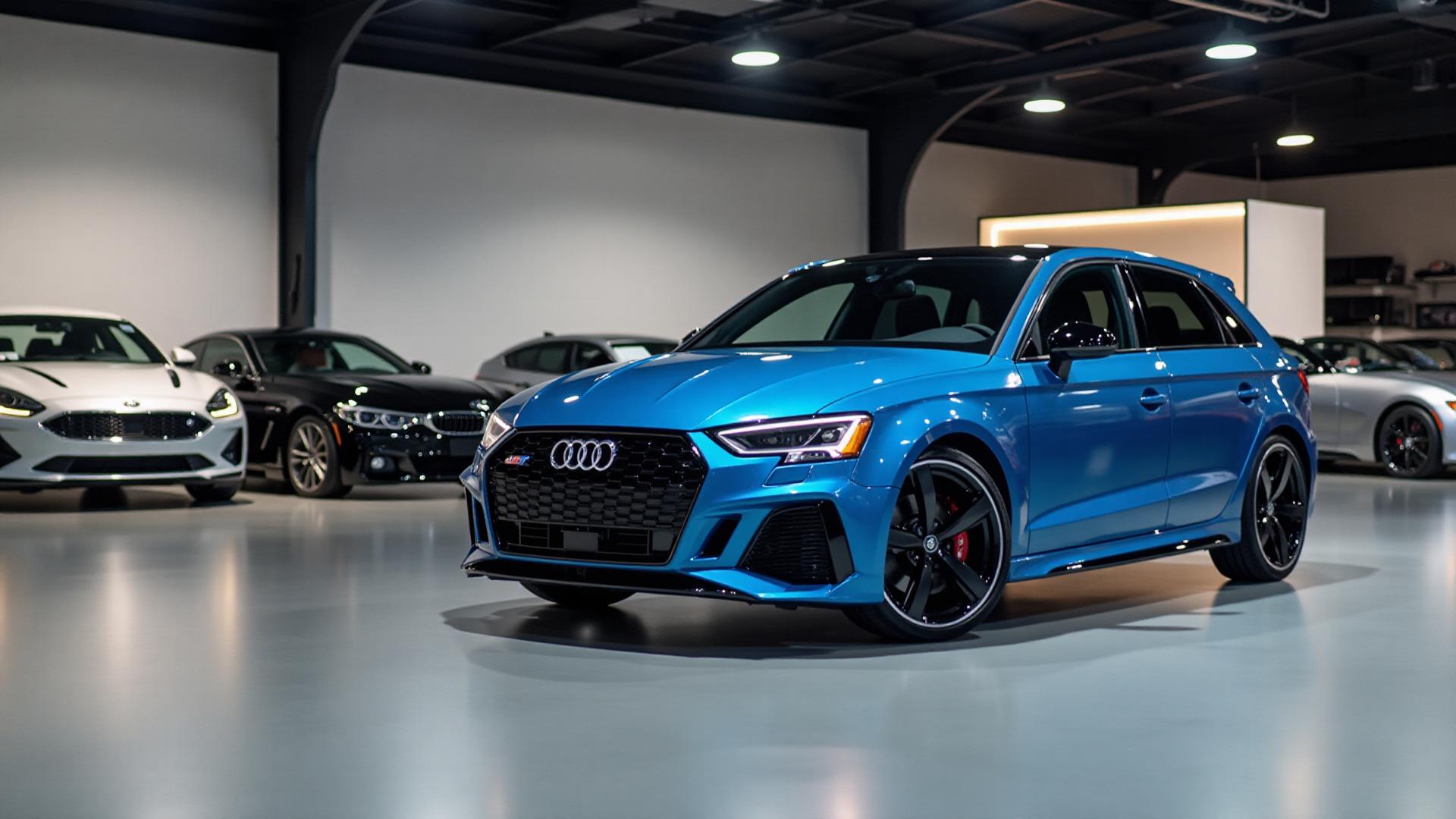 Luxury car in showroom